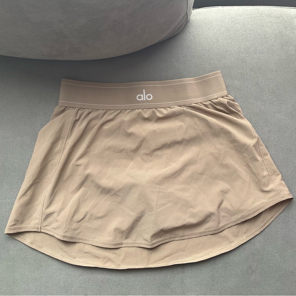 Alo Yoga Match Point Tennis Skirt Gravel S - Picture 2 of 11